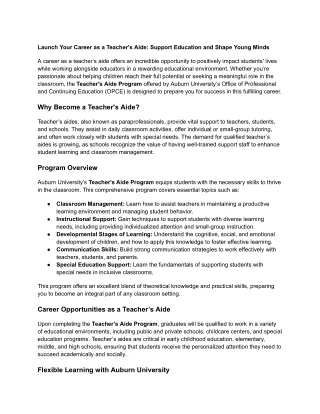Launch Your Career as a Teacher's Aide_ Support Education and Shape Young Minds