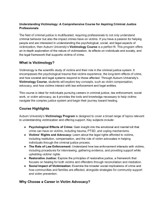 Understanding Victimology_ A Comprehensive Course for Aspiring Criminal Justice Professionals
