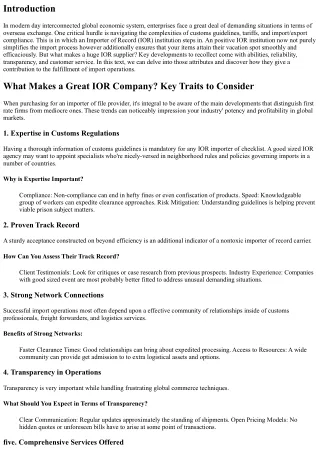 What Makes a Great IOR Company? Key Traits to Consider