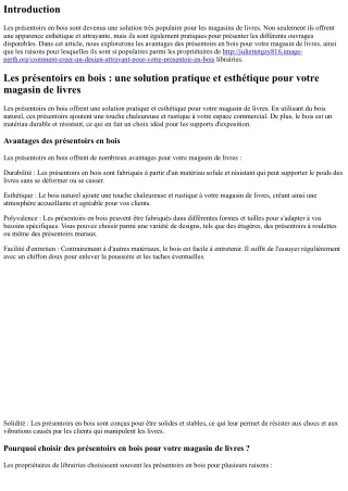 Les présentoirs en bois : une solution pratique et esthétique pour votre magasin