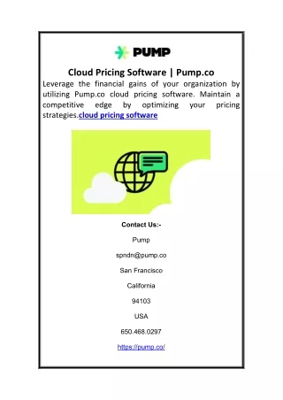 Cloud Pricing Software | Pump.co