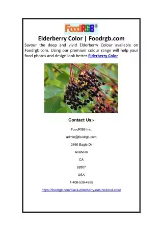 Elderberry Color | Foodrgb.com