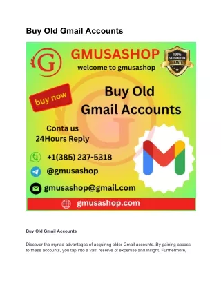 Buy Old Gmail Accounts