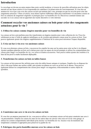 Comment recycler vos anciennes caisses en bois pour créer des rangements astucie