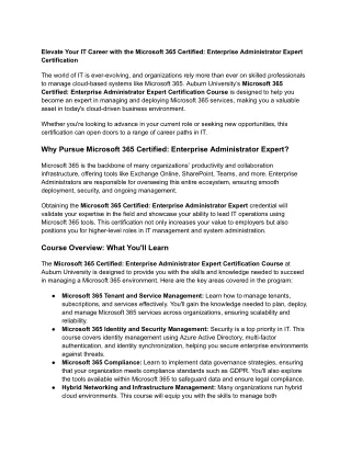 Elevate Your IT Career with the Microsoft 365 Certified_ Enterprise Administrator Expert Certification