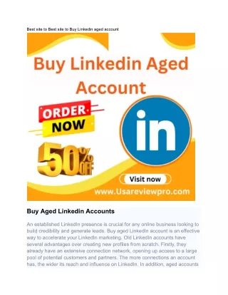 Best site to Best site to Buy Linkedin aged account