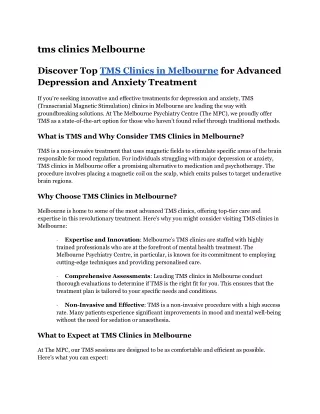 tms clinics Melbourne