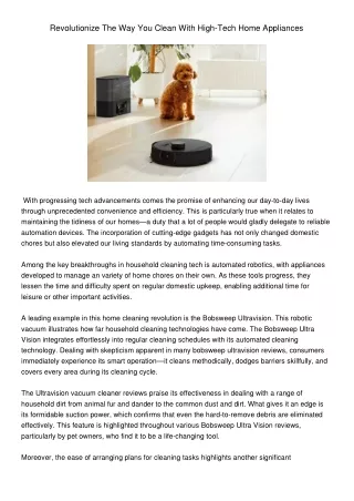 RevolutionizeTheWayYouCleanWithHigh-TechHomeAppliances