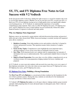 SY,FY,TY Diploma free notes
