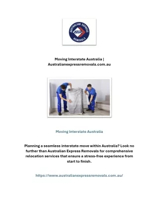 Moving Interstate Australia | Australianexpressremovals.com.au