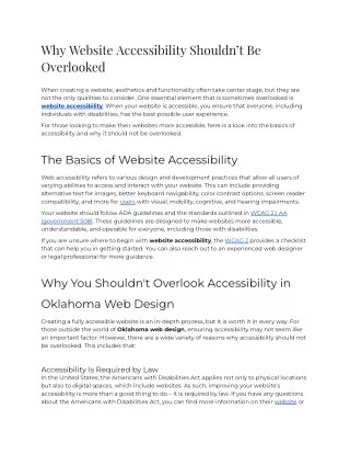 Why Website Accessibility Shouldn’t Be Overlooked