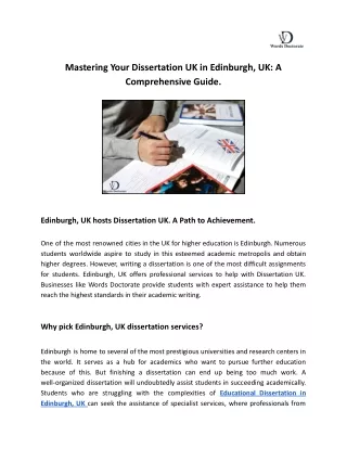 Mastering Your Dissertation UK in Edinburgh, UK_ A Comprehensive Guide