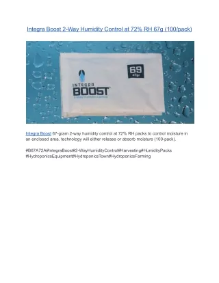 Integra Boost 2-Way Humidity Control at 72% RH 67g (100/pack)