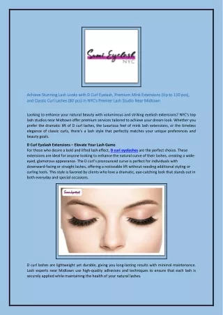 D Curl Eyelash Extensions – Elevate Your Lash Game