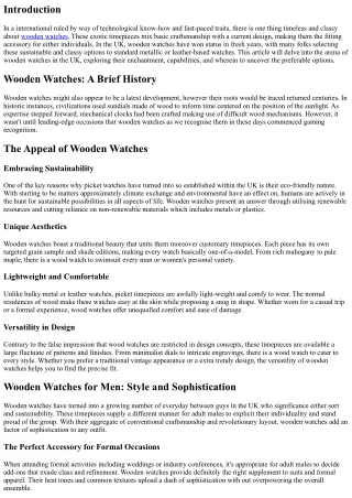Wooden Watches UK: Where Classic Meets Contemporary