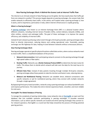 How Peering Exchanges Work: A Behind-the-Scenes Look at Internet Traffic Flow