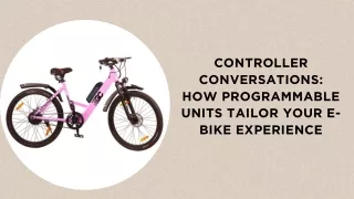 Controller Conversations: How Programmable Units Tailor Your E-Bike Experience