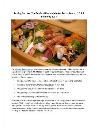 Seafood Flavors Market