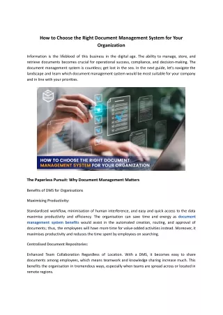 How to Choose the Right Document Management System | DoxandBox