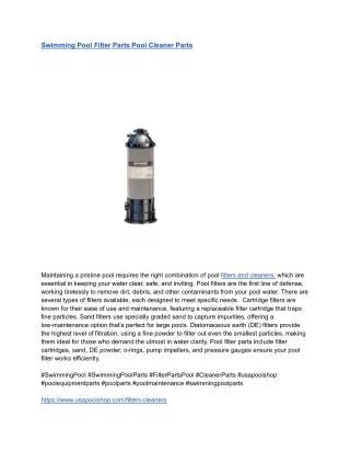 Swimming Pool Filter Parts Pool Cleaner Parts
