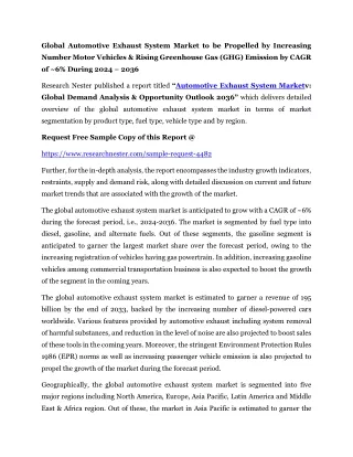 Automotive Exhaust System Market PR