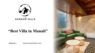 Best Villa in Manali