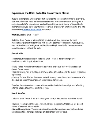 Kado Bar Brain Freeze