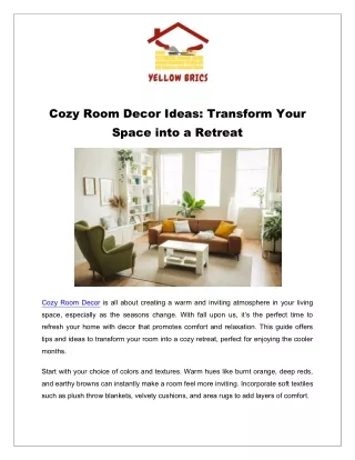 Cozy Room Decor Ideas: Transform Your Space into a Retreat