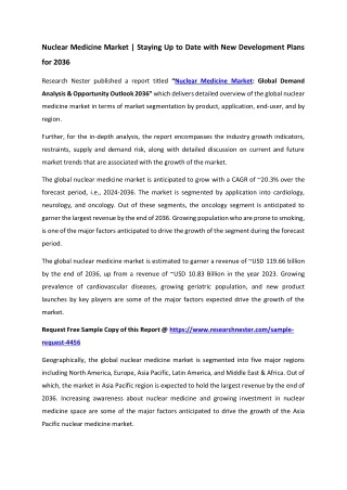 Nuclear Medicine Market Size 2036