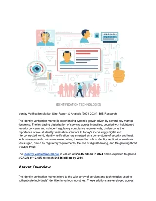 Identity Verification Market Size, Report & Analysis [2024-2034] _ BIS Research