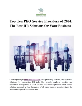Top Ten PEO Service Providers of 2024 The Best HR Solutions for Your Business