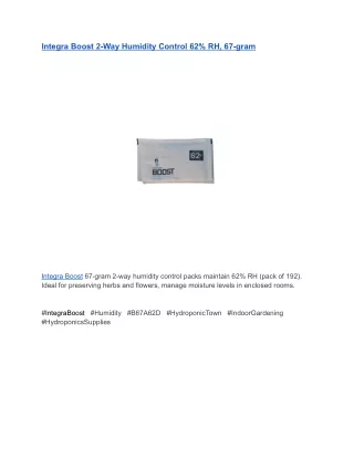 Integra Boost 2-Way Humidity Control 62% RH, 67-gram