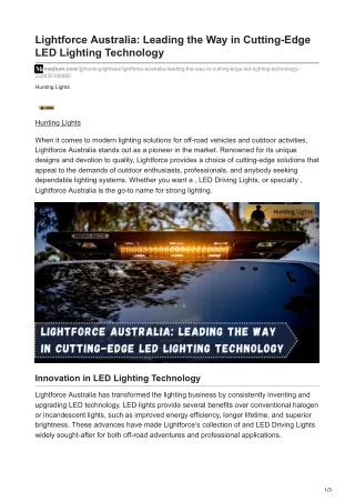 Lightforce Australia Leading the Way in Cutting-Edge LED Lighting Technology