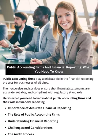 Public Accounting Firms And Financial Reporting: What You Need To Know