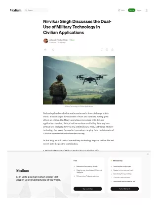 Nirvikar Singh on Dual-Use Military Technology in Civilian Applications