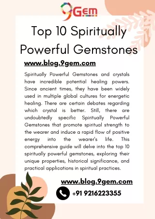 Top 10 Spiritually Powerful Gemstones