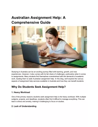 Australian Assignment Help_ A Comprehensive Guide
