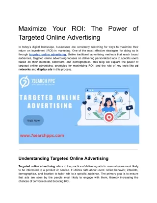 Targeted Online Advertising