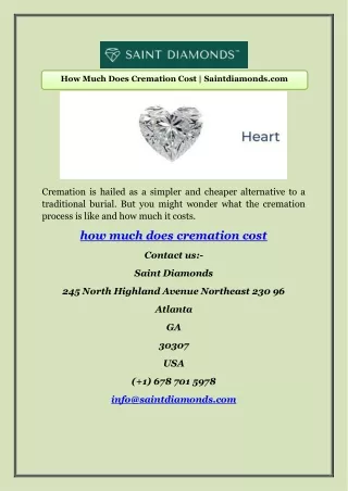 How Much Does Cremation Cost | Saintdiamonds.com