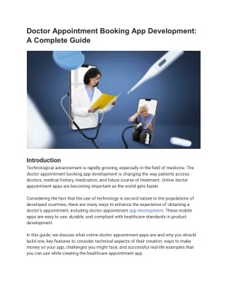 Doctor Appointment Booking App Development_ A Complete Guide