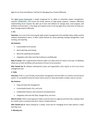 Agile Scrum Tools and Software Top Picks for Managing Your Projects Efficiently