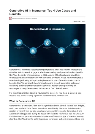 Generative AI in Insurance Top 4 Use Cases and Benefits