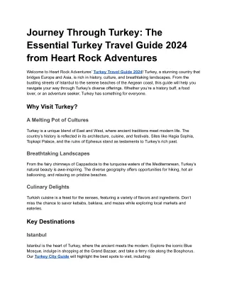 Journey Through Turkey_ The Essential Turkey Travel Guide 2024 from Heart Rock Adventures