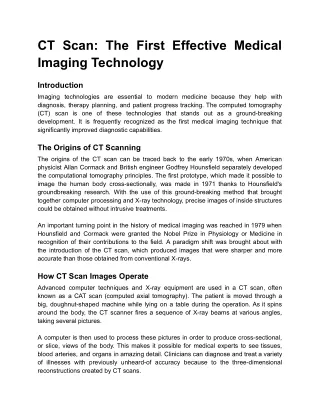 CT Scan_ The First Effective Medical Imaging Technology