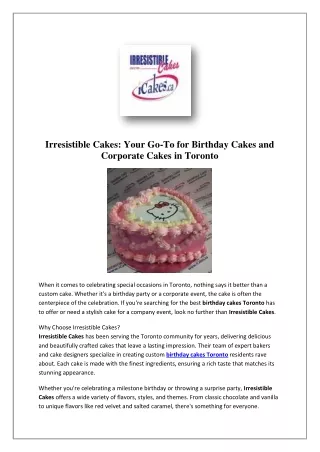 Corporate Cakes | Order online or phone for any corporate event in Toronto & GTA