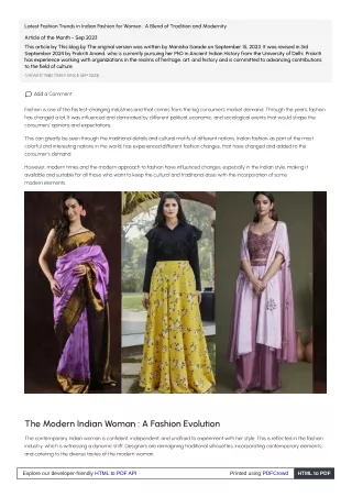 Latest Fashion Trends in Indian Fashion for Women - A Blend of Tradition and Modernity