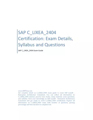 SAP C_LIXEA_2404 Certification: Exam Details, Syllabus and Questions