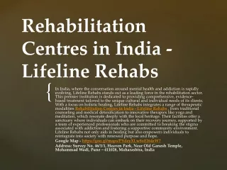 Rehabilitation Centres in India - Lifeline Rehabs