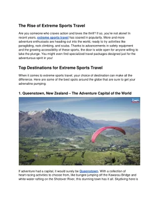 Experience the Ultimate Adventure_ A Complete Guide to Extreme Sports Travel