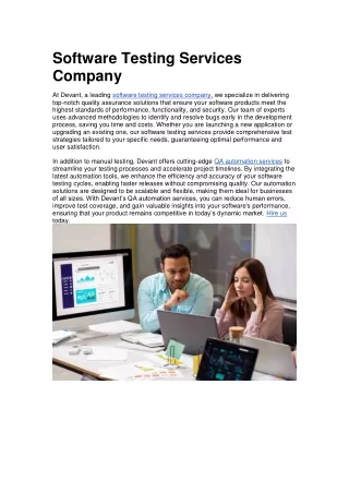 Software Testing Services Company